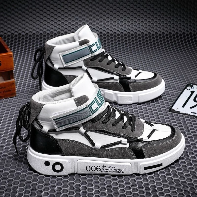 Кроссовки мужские высокие спортивная обувь кеды черные 44 цвета на весну - купить