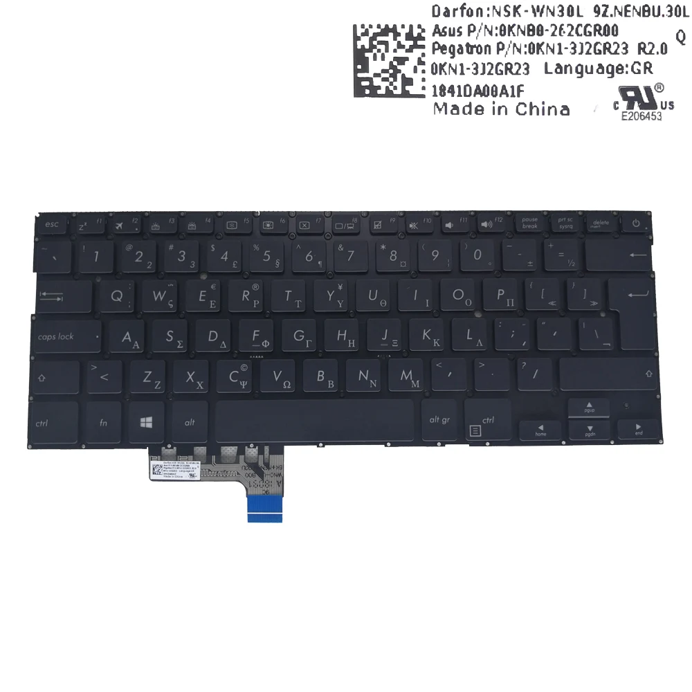 Греция фарси арабская клавиатура с подсветкой для ноутбука ASUS ZenBook UX331 ООН UX331F UX331U