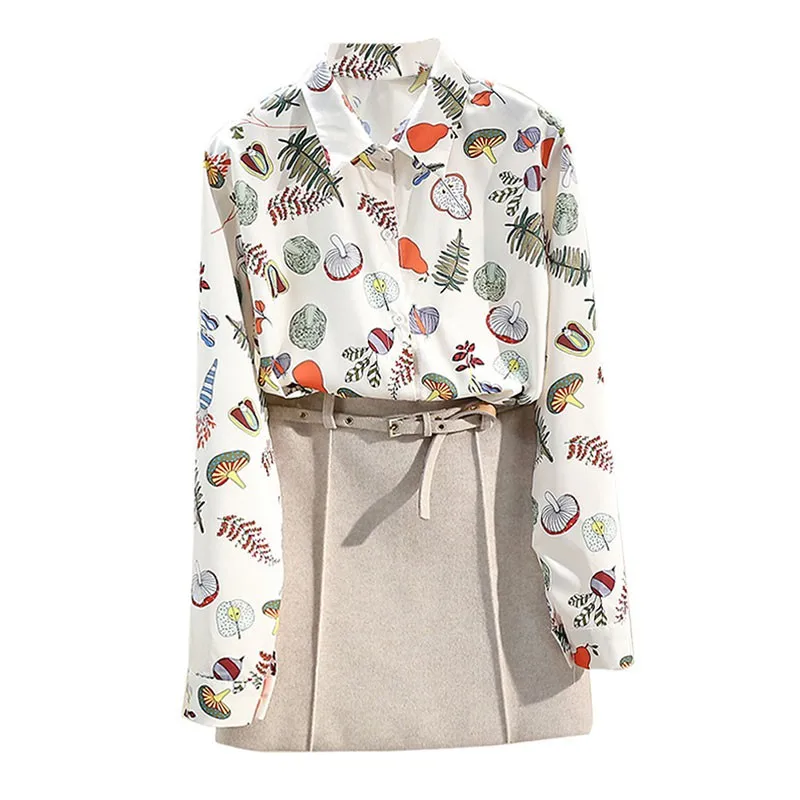 Женские хлопковые длинные рубашки с винтажным цветочным принтом рубашка