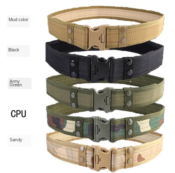 

Army Style Thicken Combat Belts Quick Release Tactical Belt Fashion Men Canvas Waistband Outdoor Hunting Accessories 130cm