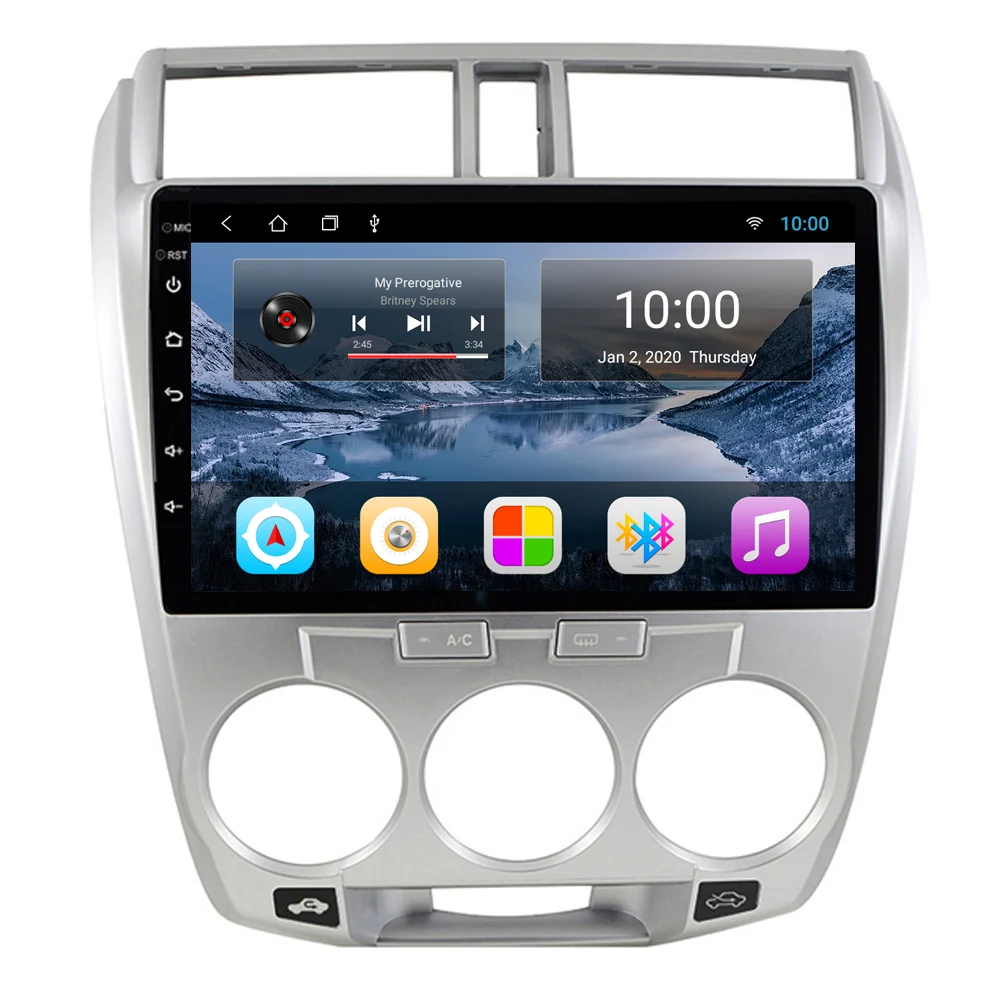 RoverOne Android 10 четырехъядерный автомобильный радиоприемник GPS для Honda City 2008 - 2014