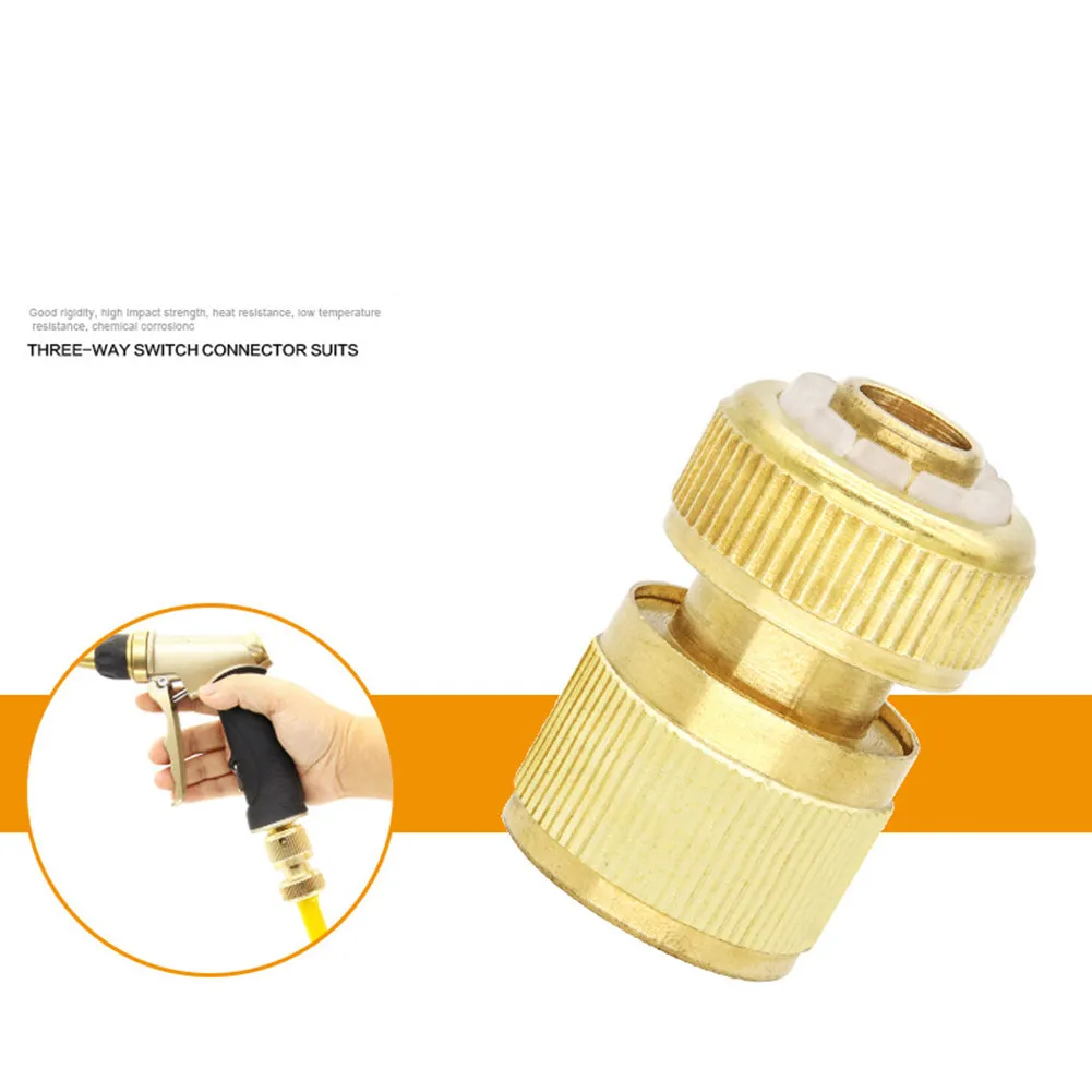 

5pcs 1/2'' Brass Female Garden Water Hose Pipe Watering Quick Connector For Family Gardening, Public Green Space Prevent Leaking