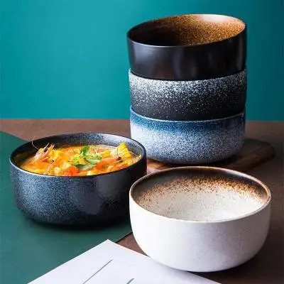 

Ramen Japanese Household Ceramic Tableware Creative Large Instant Noodle Breakfast Salad Bowl Household Kitchenware noodle bowl