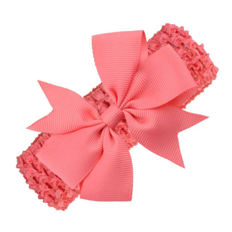 2 шт./лот лидер продаж однотонные головные уборы лента в рубчик с бантом и