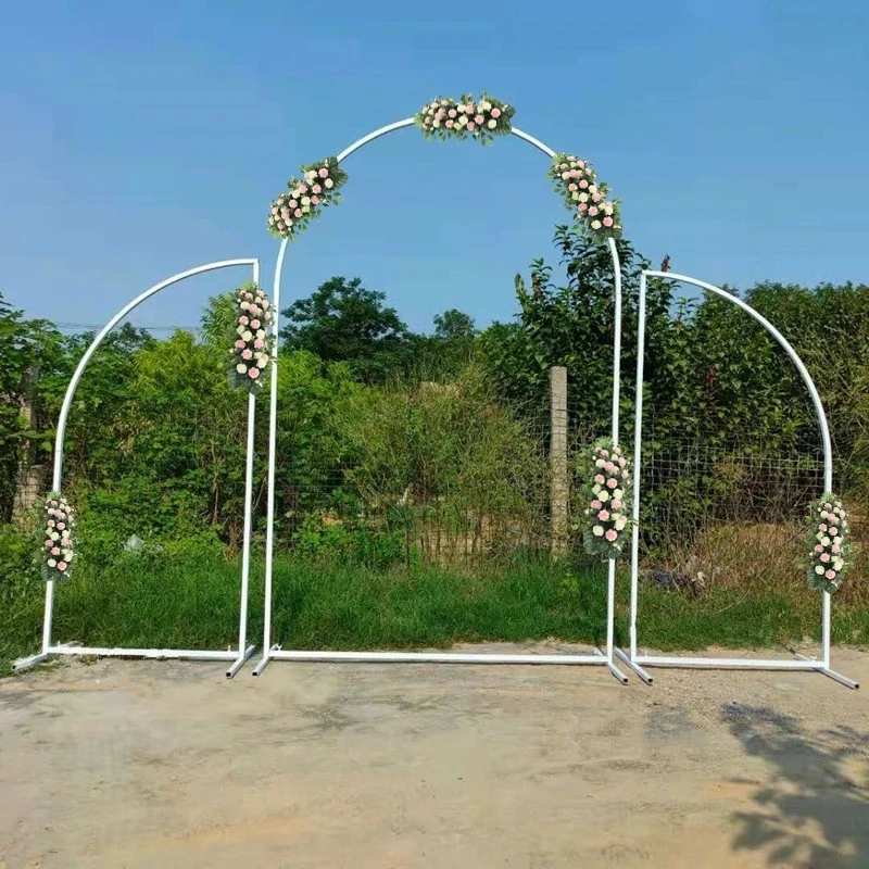 

1 set=3pcs Wedding arches iron pipe n-shaped flower stands wedding metal props background artificial flower decorations