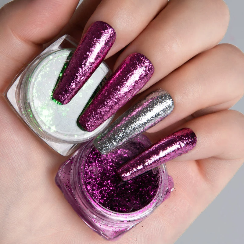 1 Box Holo Nail Flakies Sequins Rose Gold Holographic Powder 0.5g Shiny Glitter Set Laser DIY Manicure Dust | Красота и здоровье