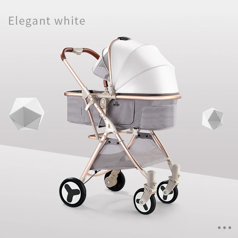 Детская коляска с высоким ландшафтом может сидеть и лежать светильник легко