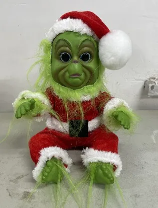 Christmas Reborn Baby Grinch Toy Realistic Cartoon Doll Simualtion Doll Kids Christmas Gifts Stuffed Plush Animals Toy Kids Hot images - 6