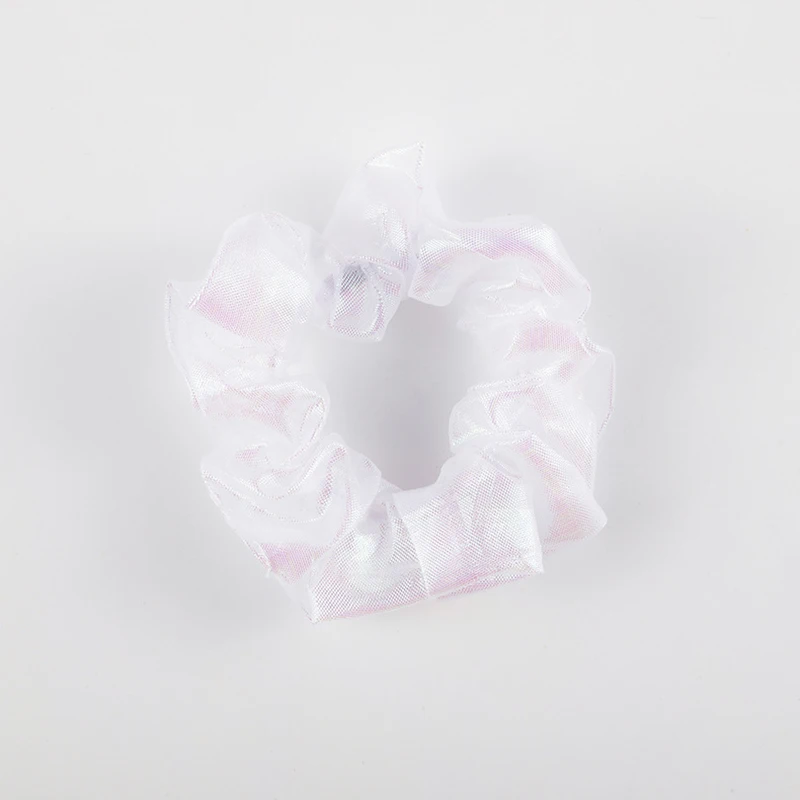 

New Big Small White Organza Hair Rope Shining Hair Scrunchies Hair Ring Ties Rubber band Rubber Band Ponytail Hair Accessories