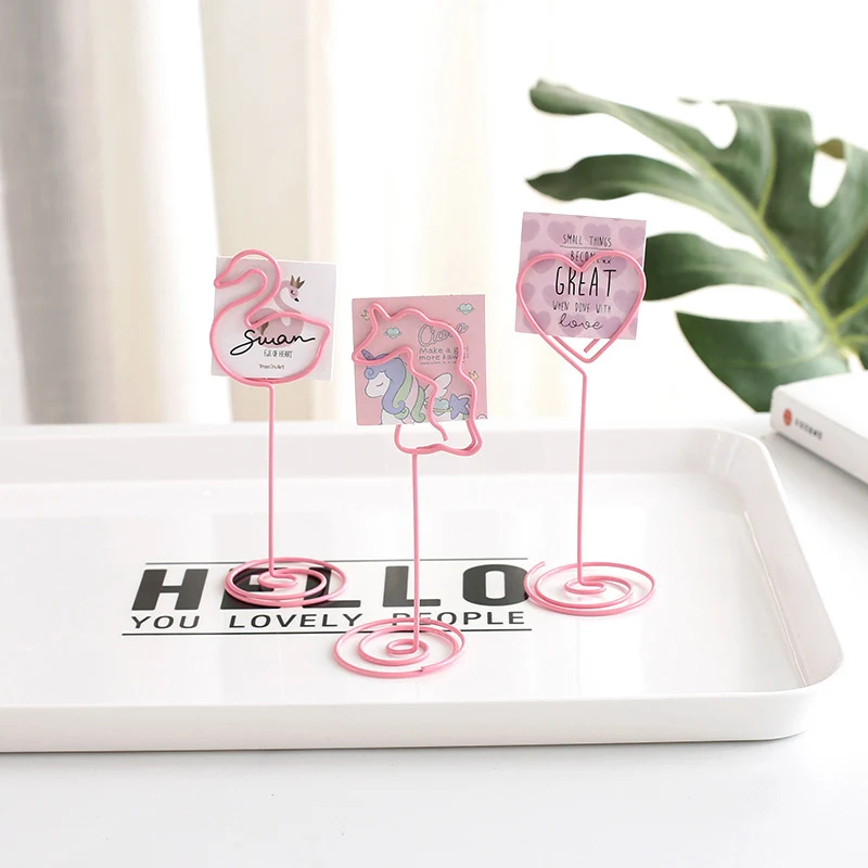 Настольные заметки зажимы в форме единорога сердца свадебные сувениры место