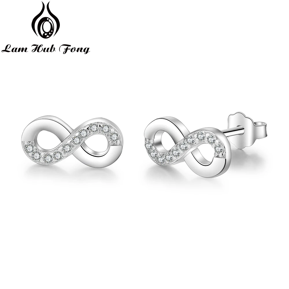 

Infinity Love Women's Earrings Number 8 Shape Cubic Zirconia Stud Earrings 2021 Trend Fashion Jewelry Anniversary Gift for Women