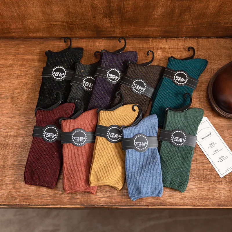 2022 New Fashion Women Crew Socks Cotton Autumn Winter Solid Color New Style Color Casual High Quality Simplicity Long Socks
