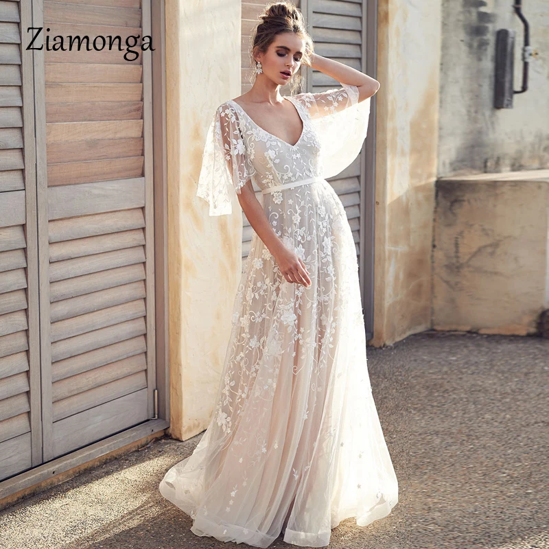 Женское Сетчатое платье с вышивкой Ziamonga белое прозрачное кружевное v-образным