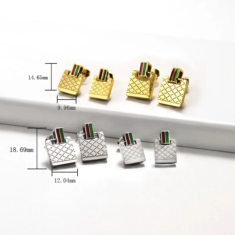 Женские маленькие титановые серьги Baoyan прямоугольные квадратные трендовые