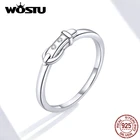 Женское кольцо WOSTU, классическое круглое Сверкающее геометрическое кольцо из стерлингового серебра 925 пробы с фианитом для помолвки
