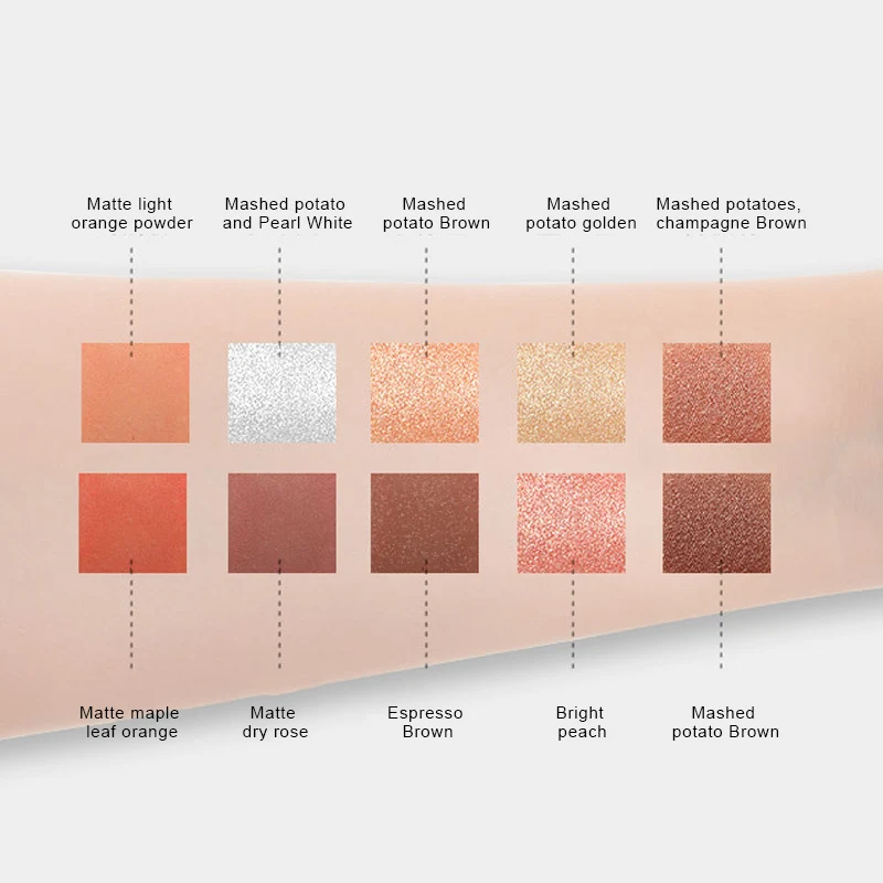 

Cosmetics 10 Colors Eyeshadow Palette Shimmers Matte Eyes Makeup Beauty Tool ZGOOD