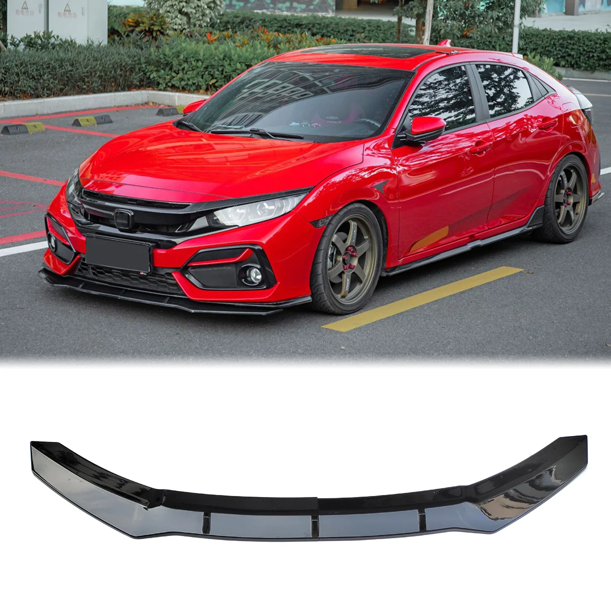 

2pcs Front Bumper Lip Splitter Lower Diffuser Spoiler Cover Body Kit For Honda Civic Hatchback Si 2016-2020 Car Accessories