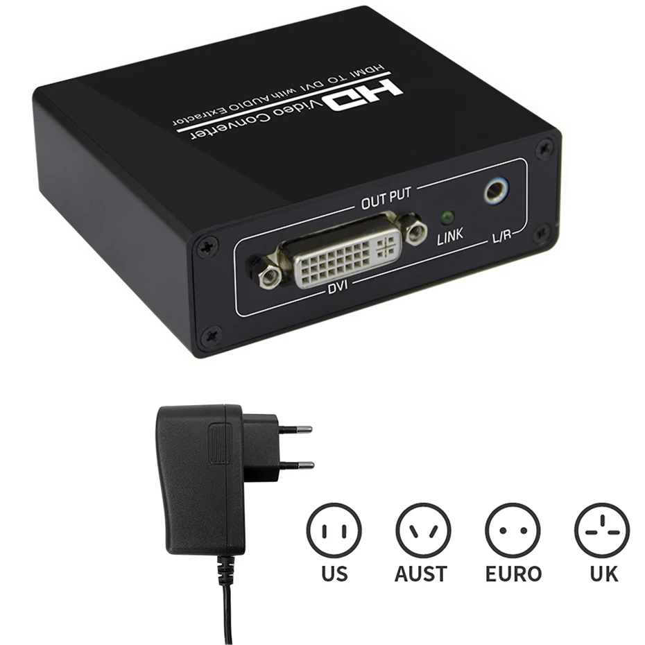 HDMI к DVI аудио конвертер HDMI к DVI+ Aux аудио выход для PS4 ноутбука ПК DVI монитор