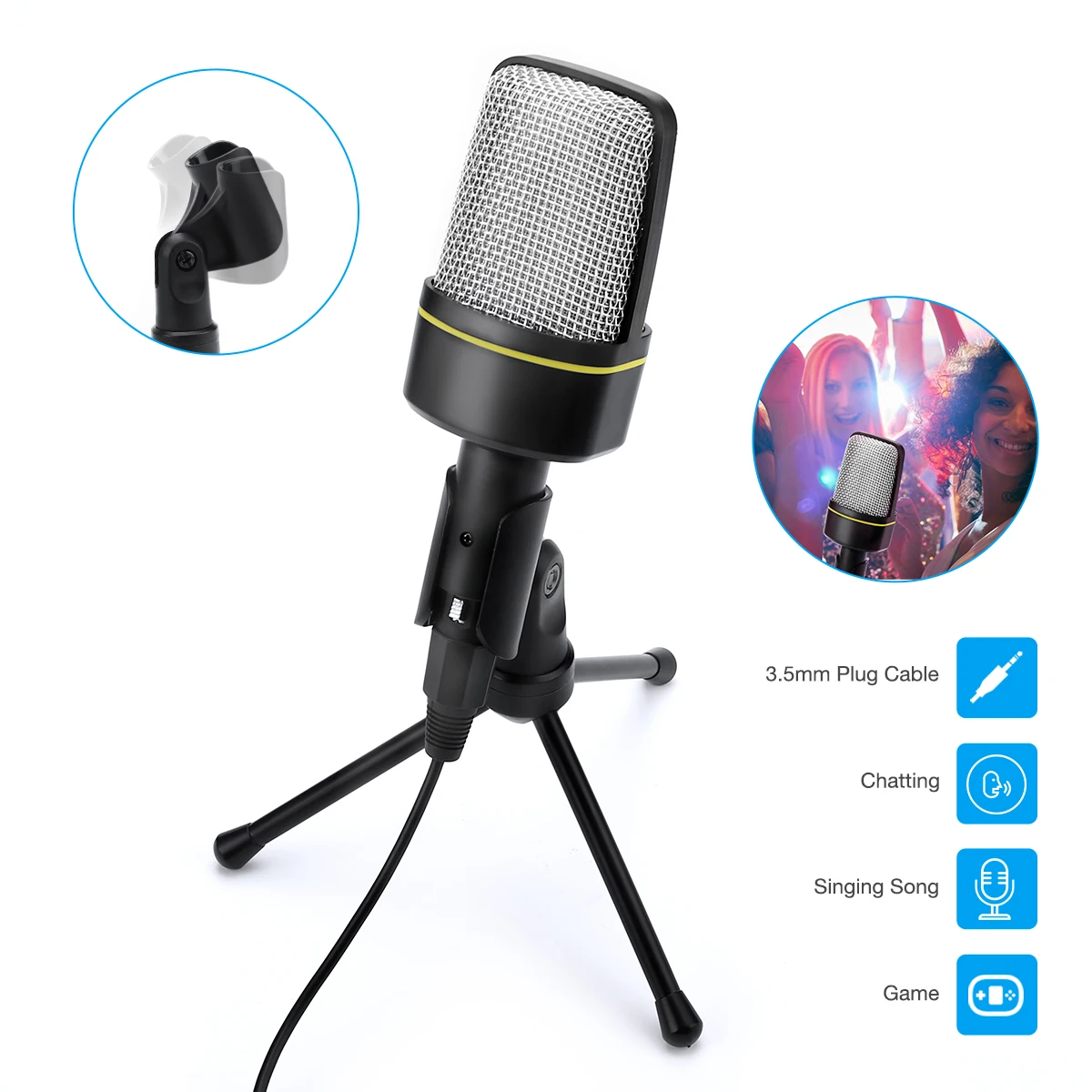 Profissional Студийный конденсаторный комплекты микрофона с 360 ° вращающийся