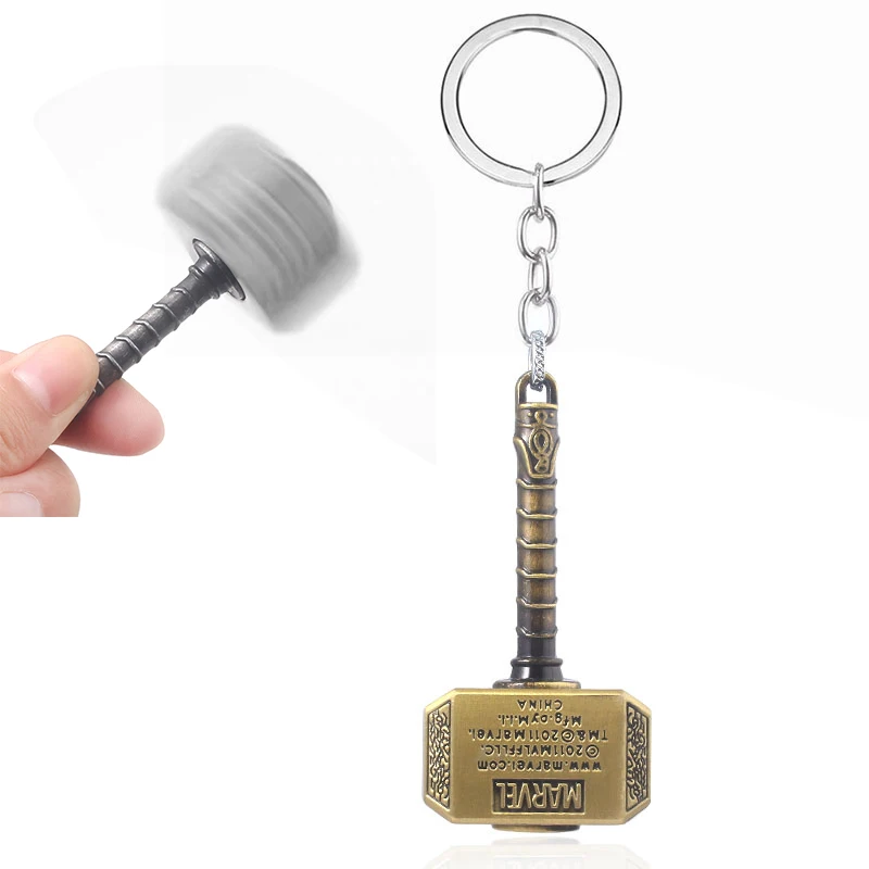 K112-1 Мстители Endgame Evil Loki шлем золотой брелок Loki Scepter Thor's Hammer Stormbreaker топор ключ цепи вентиляторы ювелирные изделия - Цвет: K112-1