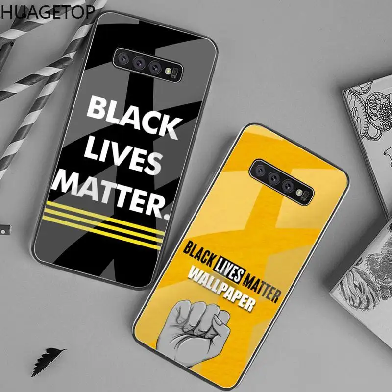 

Black Lives Matter BLM Slogan Soft Phone Cover Tempered Glass For Samsung S20 Plus S7 S8 S9 S10 Plus Note 8 9 10 Plus