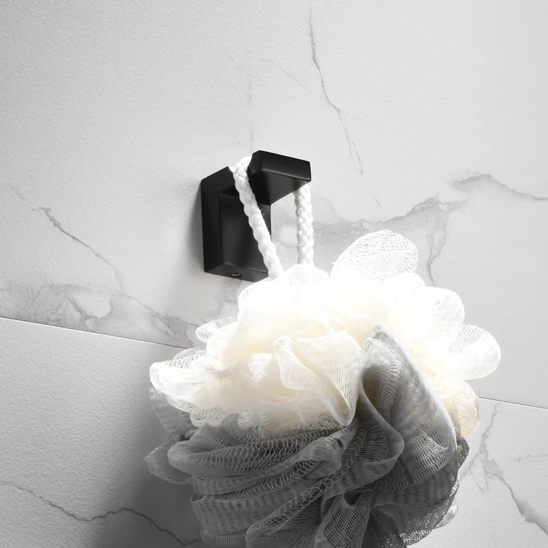 Простой медный однотонный черный крючок для пальто в ванную комнату ключей