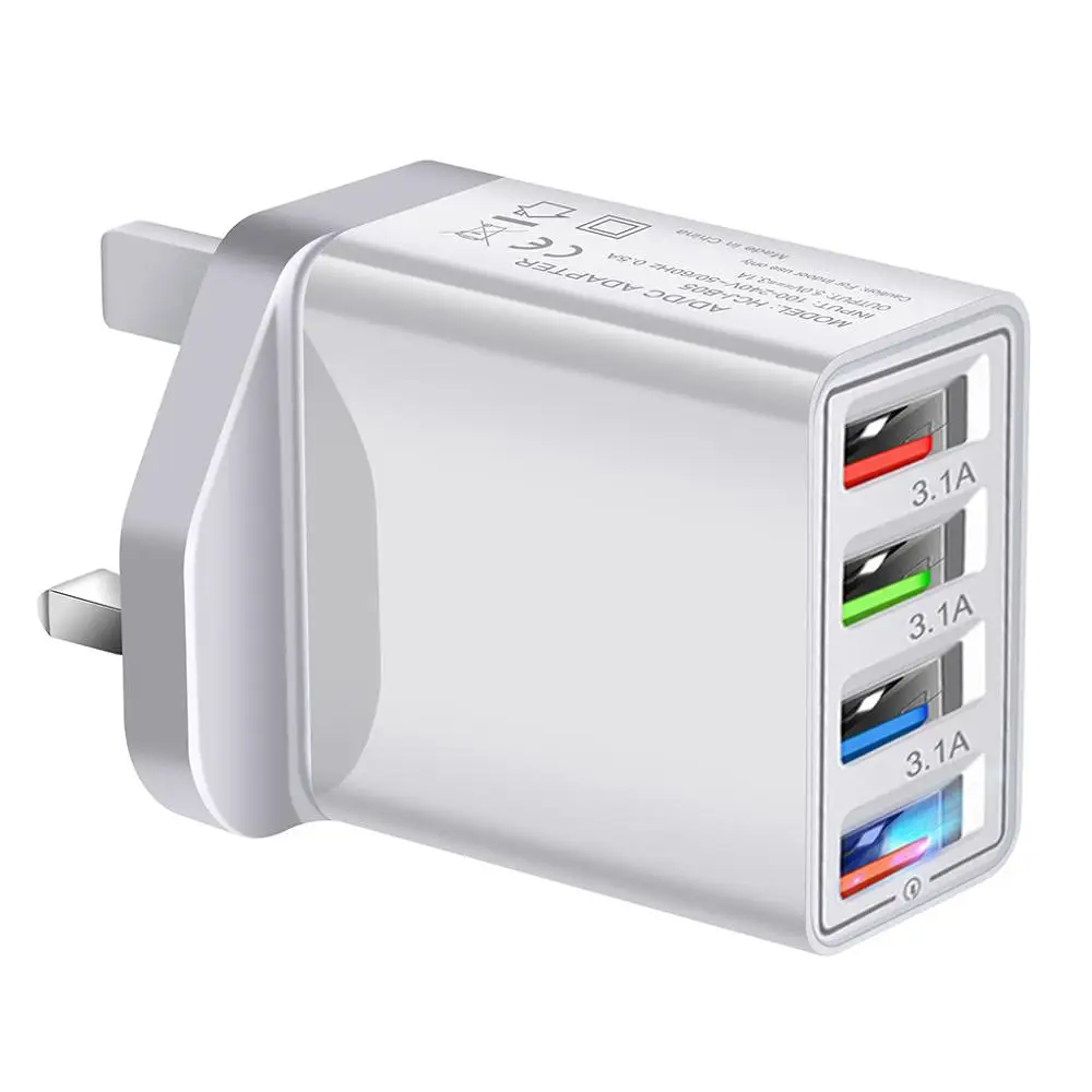 4 порта Быстрая быстрая зарядка QC 3 0 usb-хаб настенное зарядное устройство 3.1A