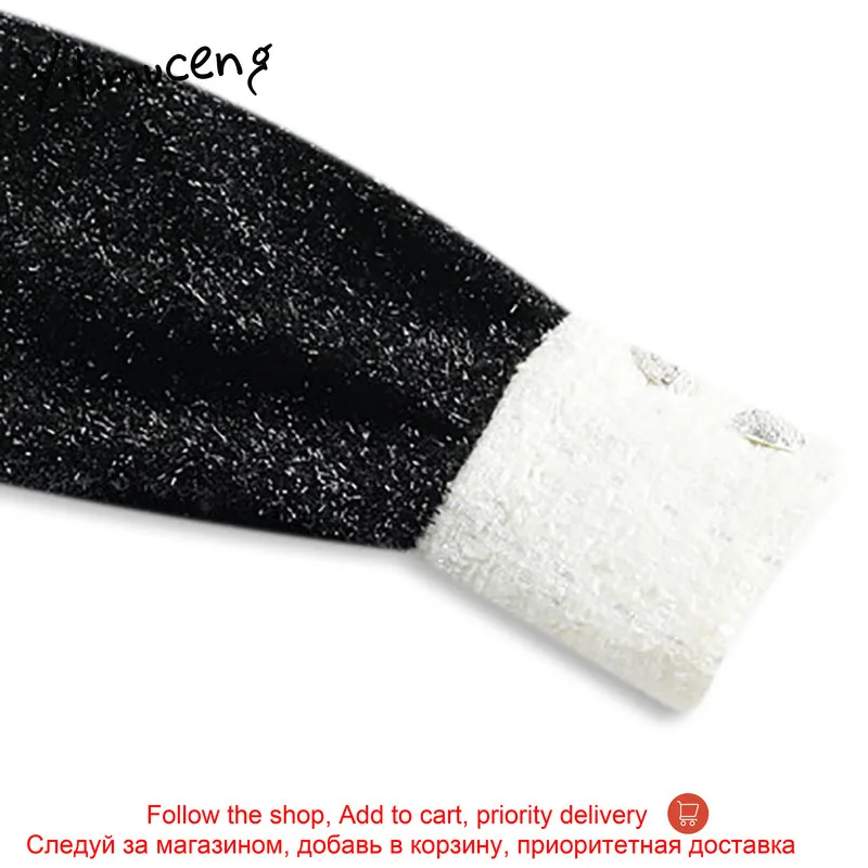 

Yitimuceng Black Mini Women Bow Dresses New Spring 2021High Waist Zipper Long Sleeve Lantern Sleeve Fashion Clothing Office Lady