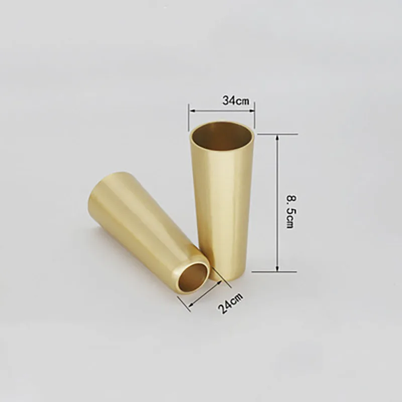 85mm height 4 шт./лот латунь крышки стула чашки шкаф Чехлы Диван латунным наконечником Кепки мебель трубки защита для ног с металлическими ножками на основание 62/85 мм Высота - Цвет: 85mm height