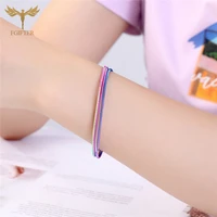 2022 new women jewelry 3pc spring wire bracelets set for girl 1 7mm stretchable steel bangle wrist toy 11 colors choose
