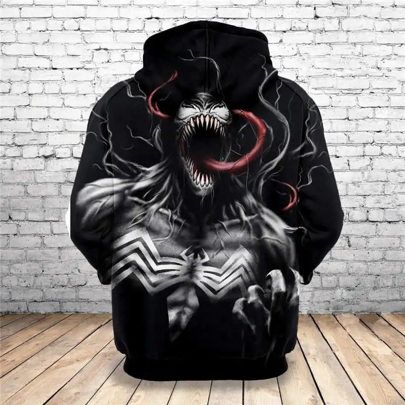 Толстовка с капюшоном и 3D принтом Venom оригинальный дизайн на заказ 2019|Мужские