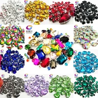 free shipping mix glitter crystal sew on rhinestone with claw sewing stones mix shape glass rhinestones for diyclothes