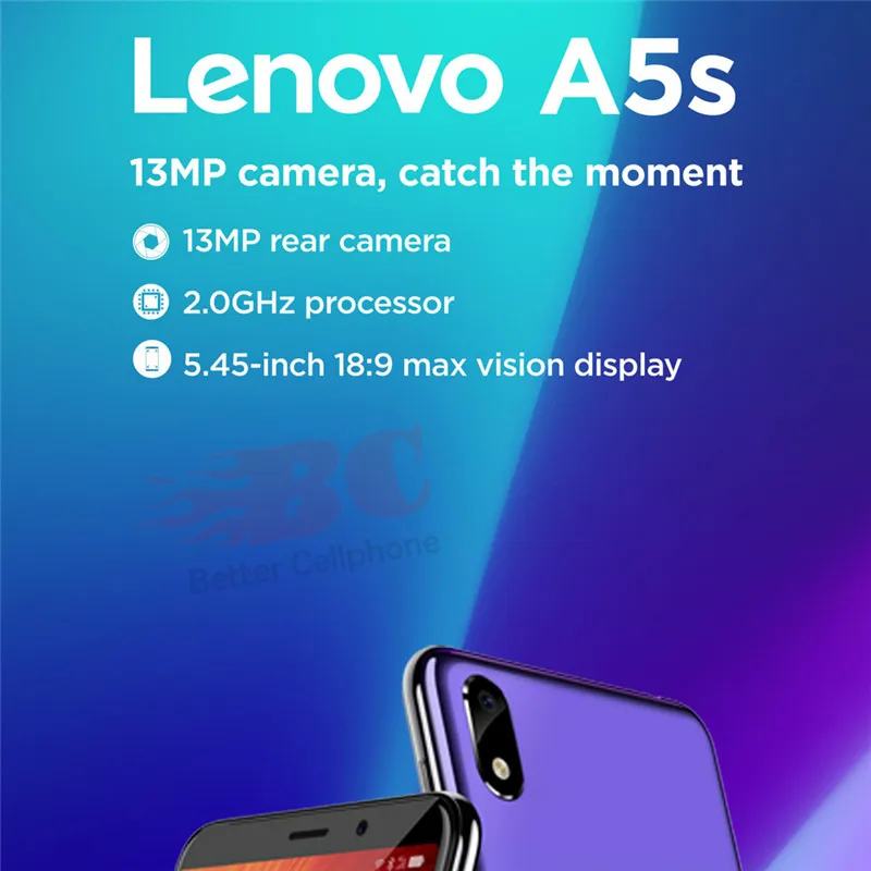 Оригинальная глобальная версия lenovo A5S 4G LTE 3000mAh 5 45 дюймов MT6761 четырехъядерный 2 0 GHZ