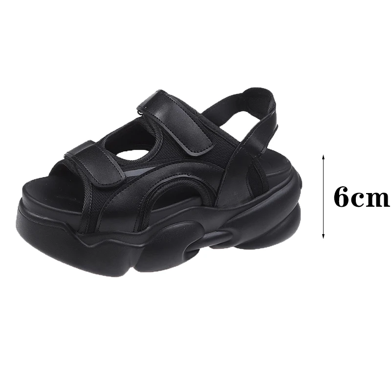 

wohdhe Casual Thick Bottom Women Sports Sandals Hook Loop Platform Sandalias De Verano Para Mujer Gladiator Fashion and New 2021