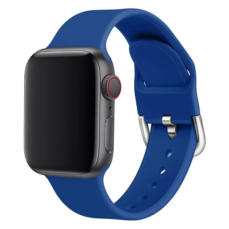 Royal blue Спортивный силиконовый ремешок для apple watch 5 4 band 44 мм iwatch band 42 мм correa 38 мм pulseira apple watch 5 4 3 2 Браслет ремешок для часов - Цвет ремешка: Royal blue