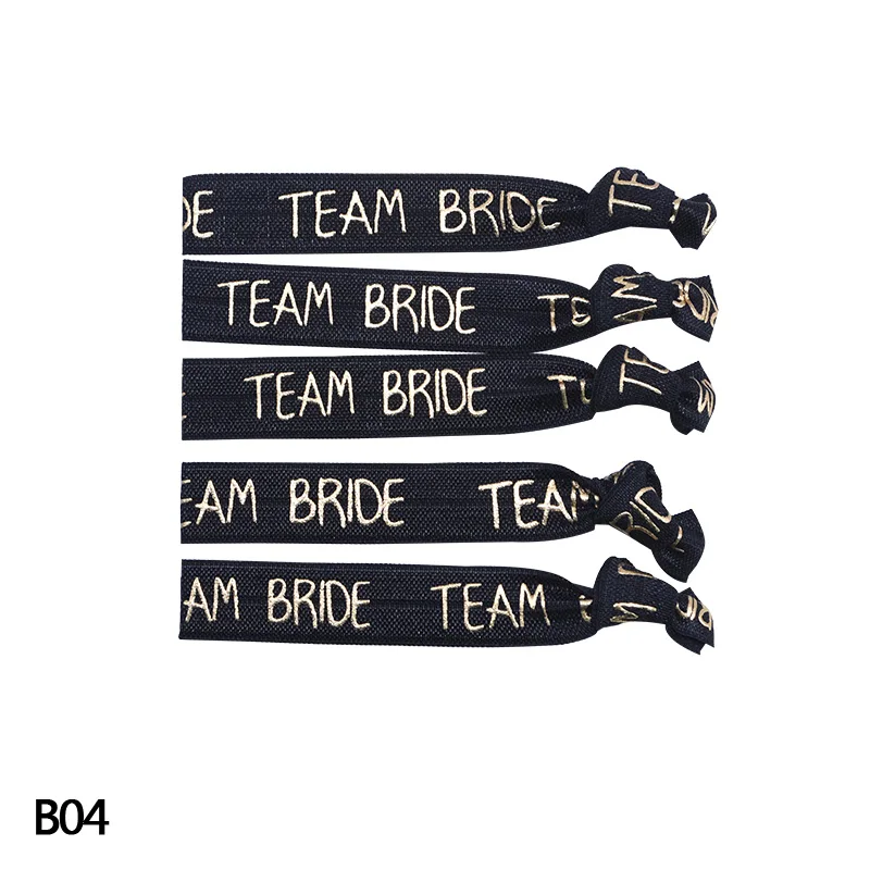 B04 team bride 10 шт. надпись «Bride Tribe» девичник волос Веревка девичник браслет с надписью "Bride To Be" племени повязка на руку для волос аксессуары для свадебного декора - Цвет: B04 team bride