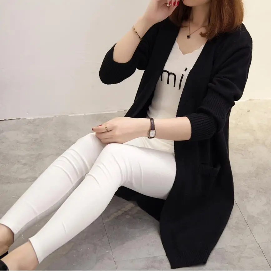 Кардиган женский вязаный зимний теплый свободный 2018 |