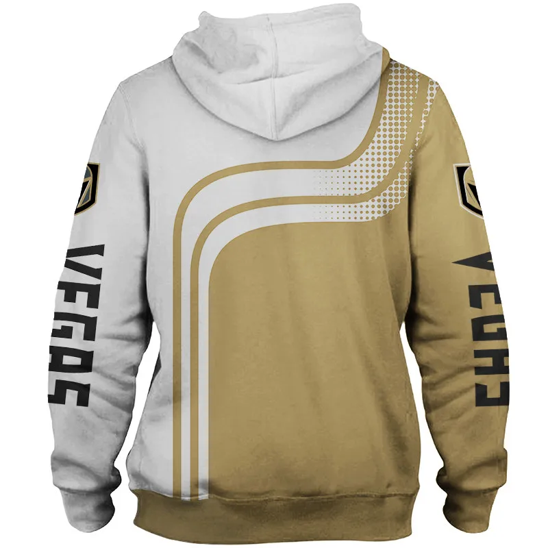

Vegas men's fashion 3D Hoodie stitching design metal helmet printing Golden Knights Cool outdoor sweatshirt