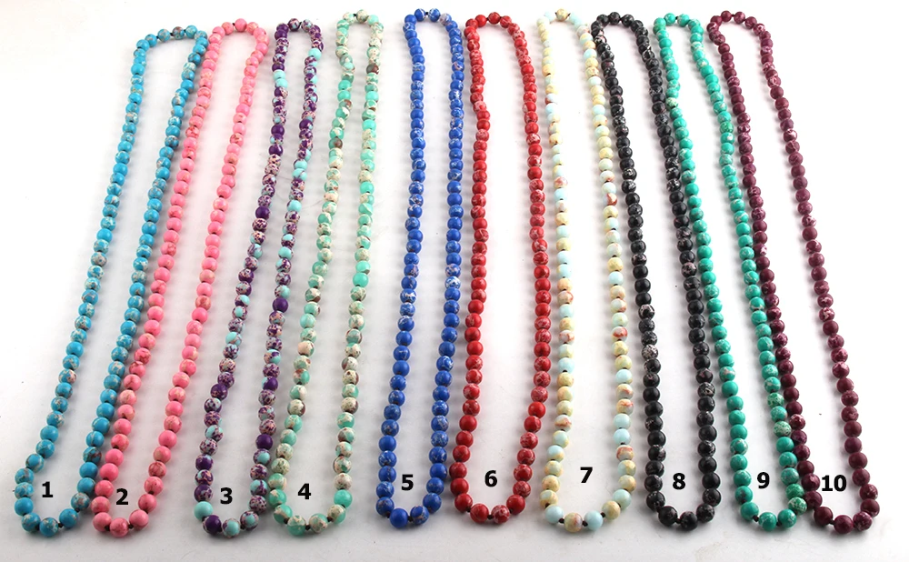 Женское Ожерелье с бусинами богемное этническое ювелирное изделие длина 8 мм |