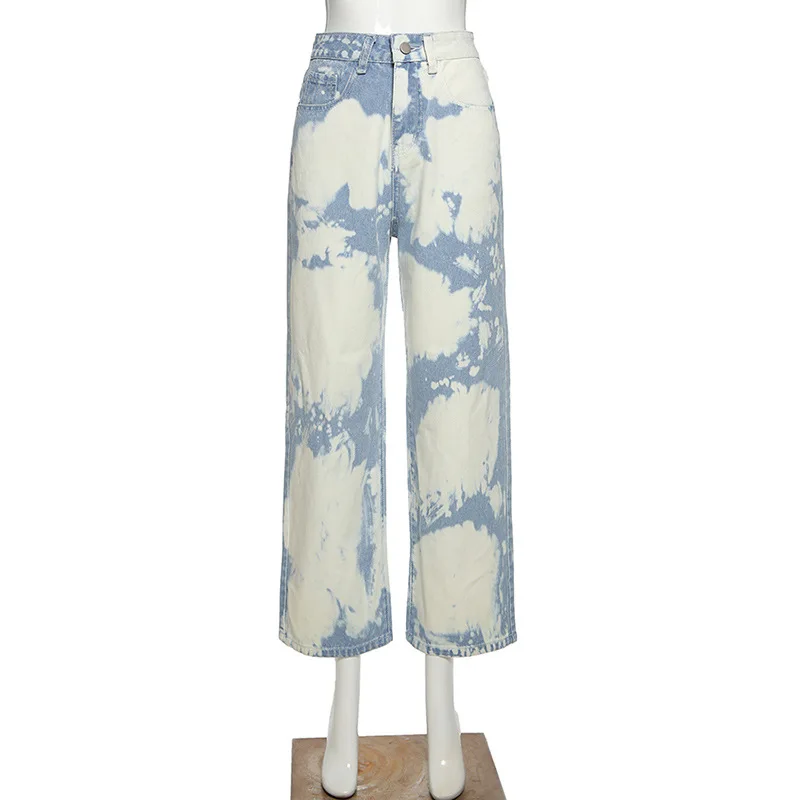 

2020 Autumn Women's New High Waist Slim Contrast Loose Trousers Casual Joker Jeans