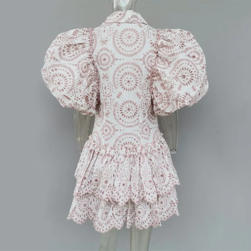 TWOTWINSTYLE Повседневное Платье с принтом Для женщин лацканами буфами на рукавах