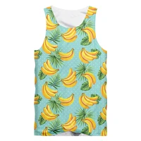 ifpd eu size fashion 3d tank top banana print casual plus size sweatshirt mens leaves casual fitness sleeveless shirt drop ship