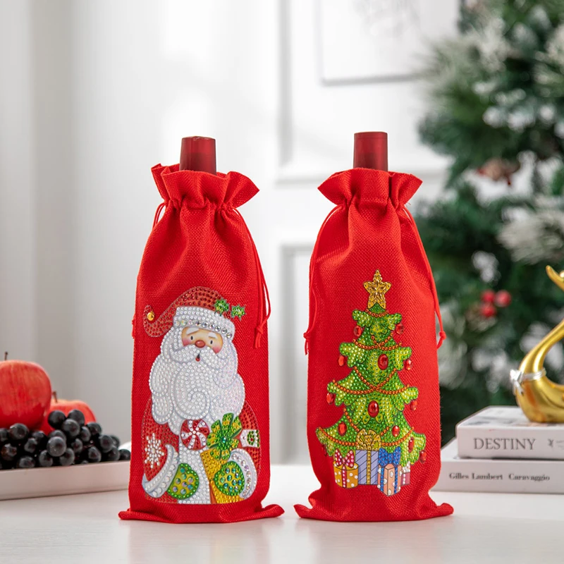 

DIY Счастливого Рождества сумка на шнурке в комплекте чехол для винной бутылки специальный подарок Санта-Клаус