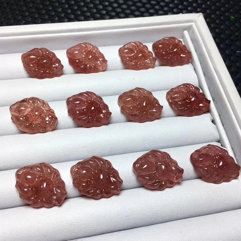 Натуральный красивый клубничный Кристалл Камень ручной работы милый с девятью