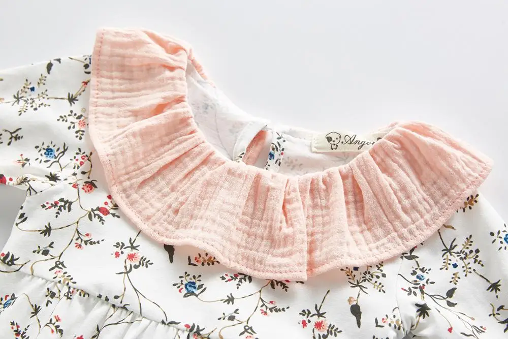 

Infant long sleeve small floral print cotton comfortable rompers toddler jumpsuit baby sweet rompers