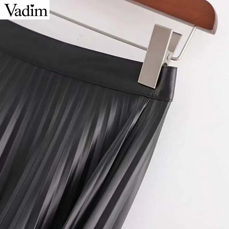 Vadim Женская юбка из искусственной кожи с пуговицами необычный дизайн юбки