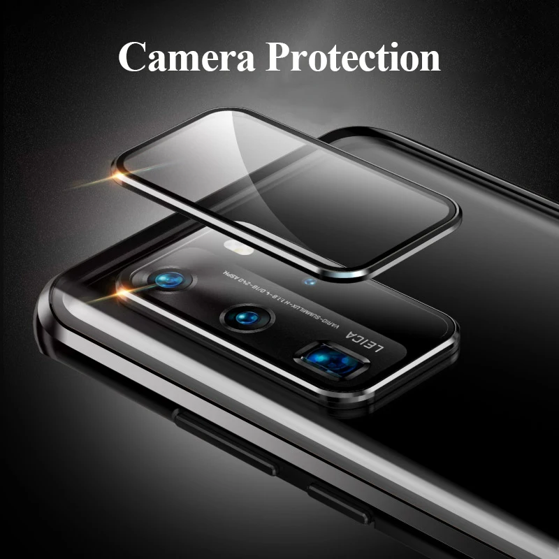 double sided glass magnetic case for huawei p30 p40 pro lite lens camera for mate 30 20 pro nova 7 6 pro se honor 30 x10 cover free global shipping