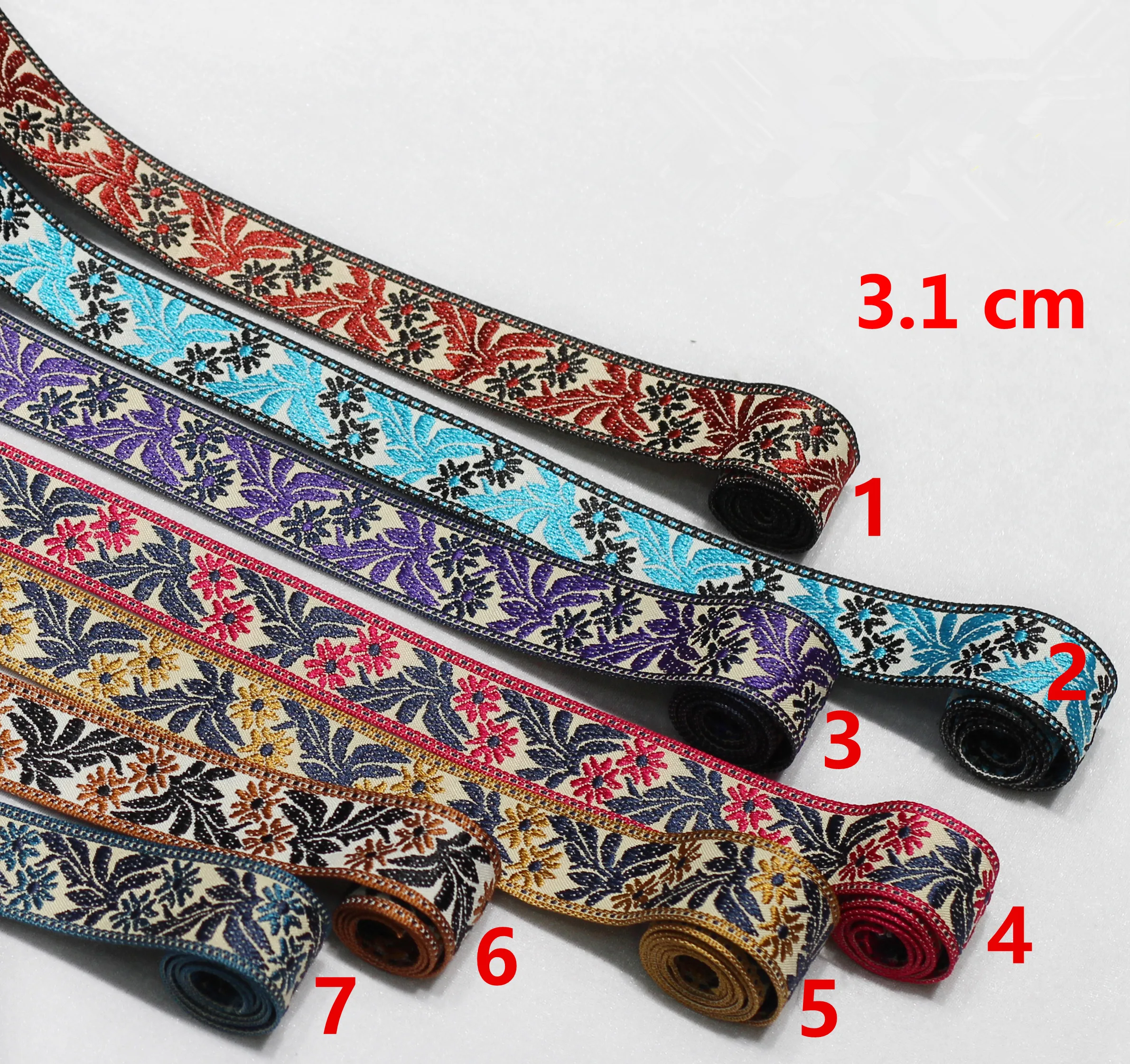 

3.1cm folk style flora jacquard ribbon,XERY191210J