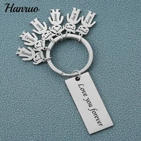 personalized custom name keychains for mother family stainless steel jewelry keyring parents kids gifts