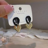 korean fashion s925 needle new letter b golden heart earrings for women trendy ladies shopping parties drop earrings jewelry
